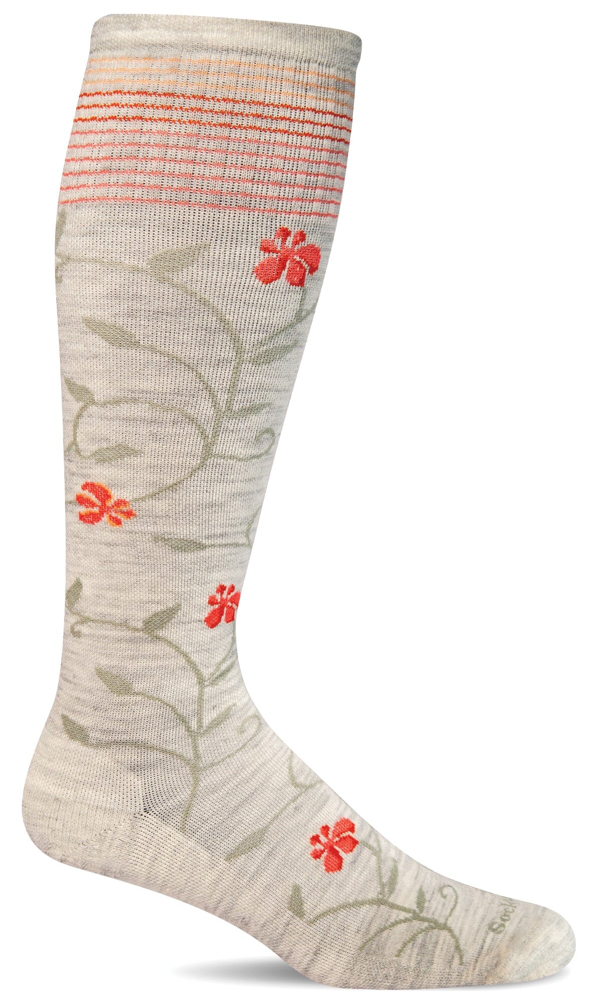Women's Full Sun | Moderate Graduated Compression Socks | Wide Calf Fit Lifestyle Compression Sockwell S/M Ash 