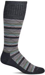 Load image into Gallery viewer, Women&#39;s Full Array | Moderate Graduated Compression Socks | Wide Calf Fit Lifestyle Compression Sockwell S/M Charcoal 

