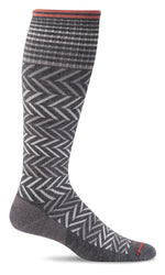 Load image into Gallery viewer, Sockwell Chevron Stylish Merino Wool Compression Socks for Women in Charcoal
