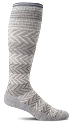 Charger l&#39;image dans la galerie, Sockwell Chevron Stylish Merino Wool Compression Socks for Women in Light Gray
