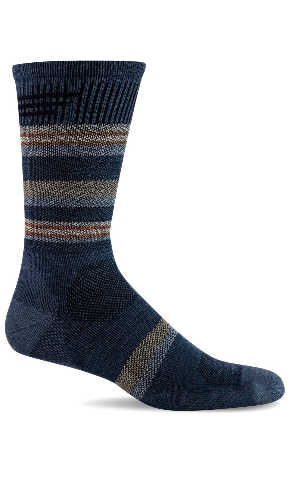 Men's Parks Twill Crew | Moderate Graduated Compression Socks - Merino Wool Sport Compression - Sockwell