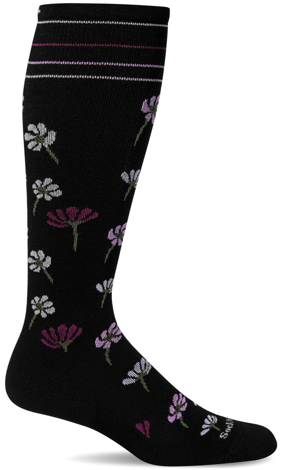 Women's Field Flower | Moderate Graduated Compression Socks - Merino Wool Lifestyle Compression - Sockwell