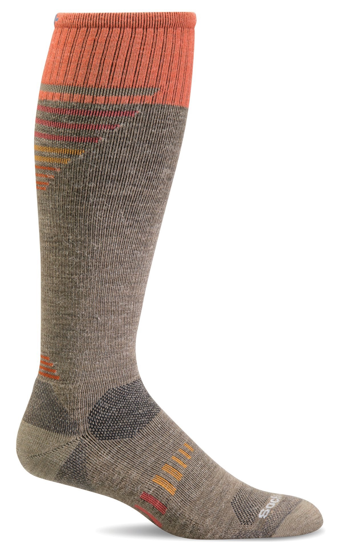 women's ascend ii knee high socks merino wool compression hiking socks in khaki
