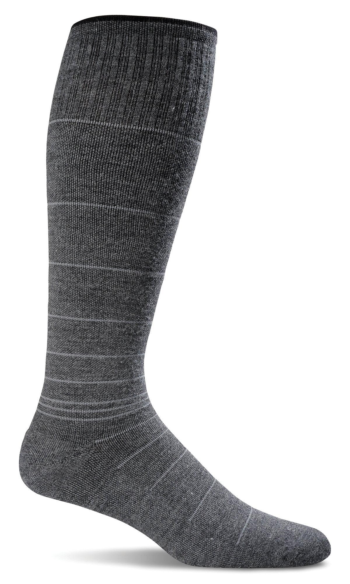 Sockwell Best-selling Men's Circulator Merino Wool Compression Socks in Navy Stripe