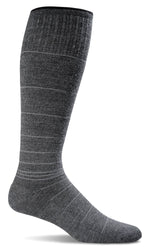 Load image into Gallery viewer, Sockwell Best-selling Men&#39;s Circulator Merino Wool Compression Socks in Navy Stripe
