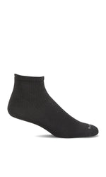 Load image into Gallery viewer, Get Relief from Plantar Fasciitis Pain in Sockwell&#39;s Plantar Ease Quarter Merino Wool Planter Relief Socks in a Basic Solid Black

