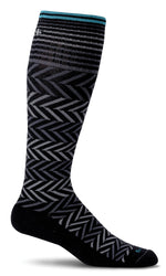 Charger l&#39;image dans la galerie, Sockwell Chevron Stylish Merino Wool Compression Socks for Women in Black
