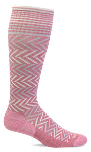 Sockwell Chevron Stylish Merino Wool Compression Socks for Women in Lotus