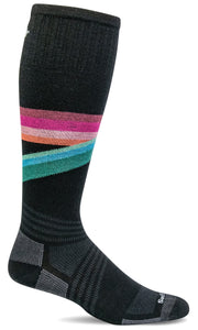 Women's Rainbow Racer UL | Moderate Graduated Compression Socks - Merino Wool Ski Compression - Sockwell